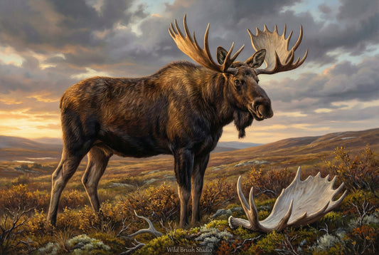 alaskan moose in the tundra oil painting art print