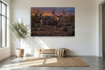 Gallery wrapped canvas wall art of 295 inch free range Texas mule deer legend