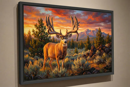 Black floating framed canvas print featuring the legendary Buck Norris buck