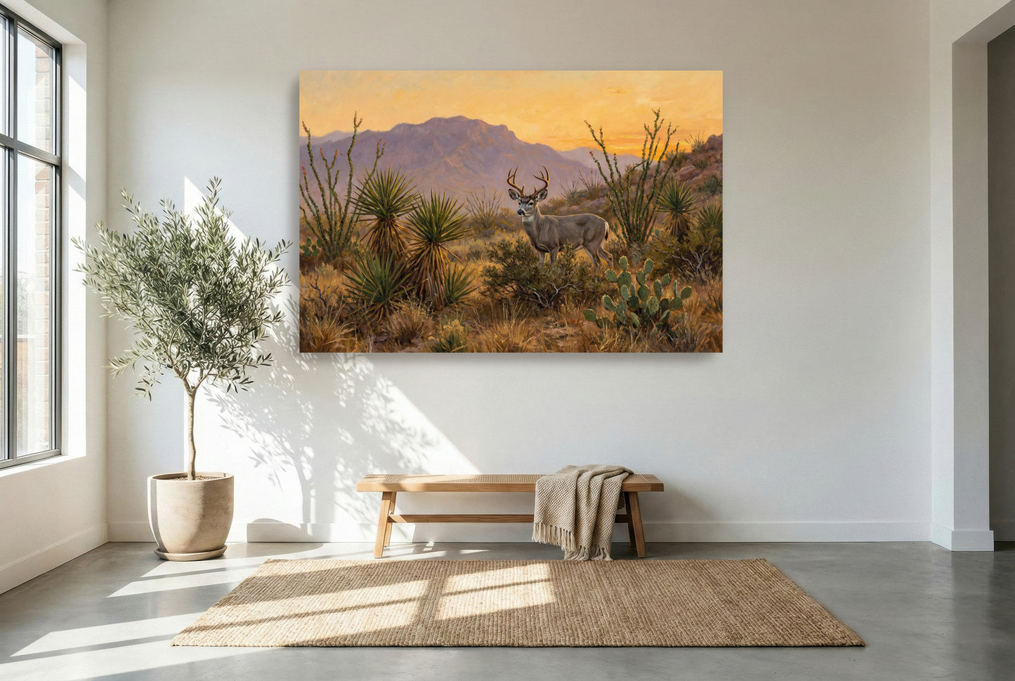 gallery wrapped canvas wildlife wall art of a big coues deer buck