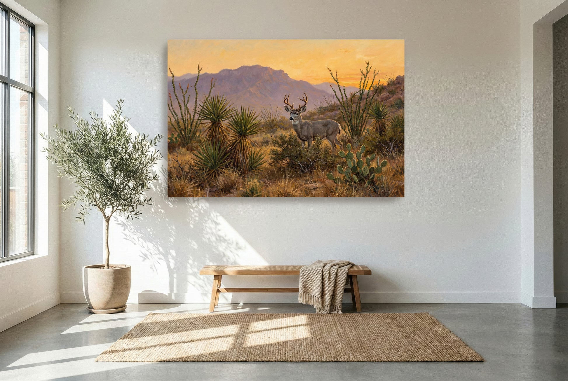 gallery wrapped canvas wildlife wall art of a big coues deer buck