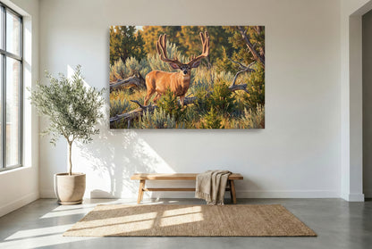 gallery wrapped canvas wildlife wall art of double dragon giant typical paunsaugunt plateau utah mule deer