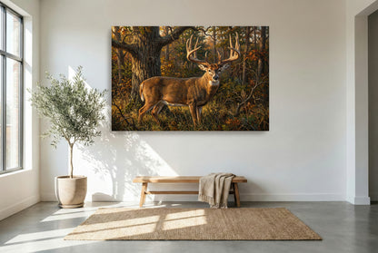 gallery wrapped canvas wildlife wall art of the dustin huff whitetail buck Indiana
