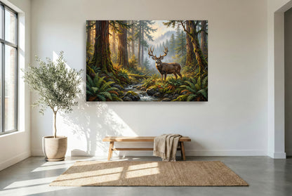gallery wrapped canvas wildlife wall art of a giant blacktail deer