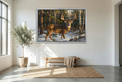 gallery wrapped canvas wildlife wall art of the john breen whitetail buck Minnesota