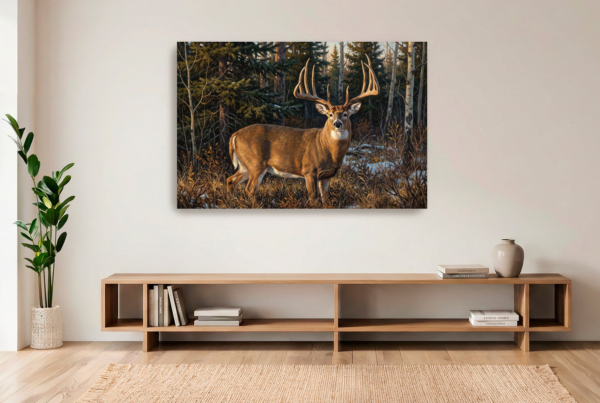 gallery wrapped canvas wildlife wall art of milo hansen buck saskatchewan giant whitetail