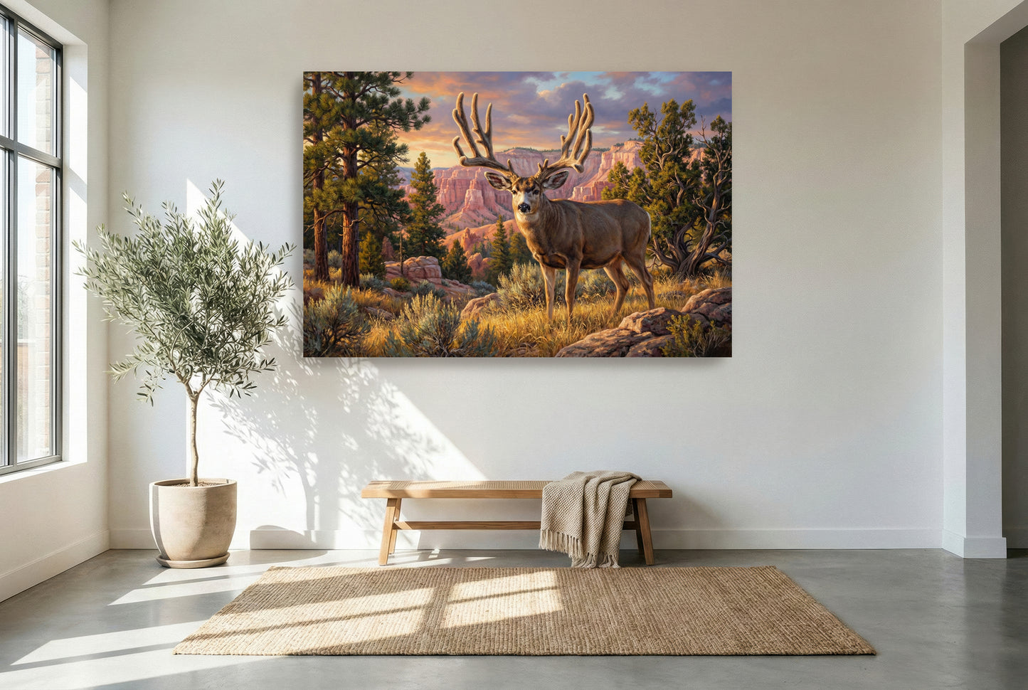 Gallery wrapped canvas wildlife wall art of a historic muley crazy magazine cover buck mule deer