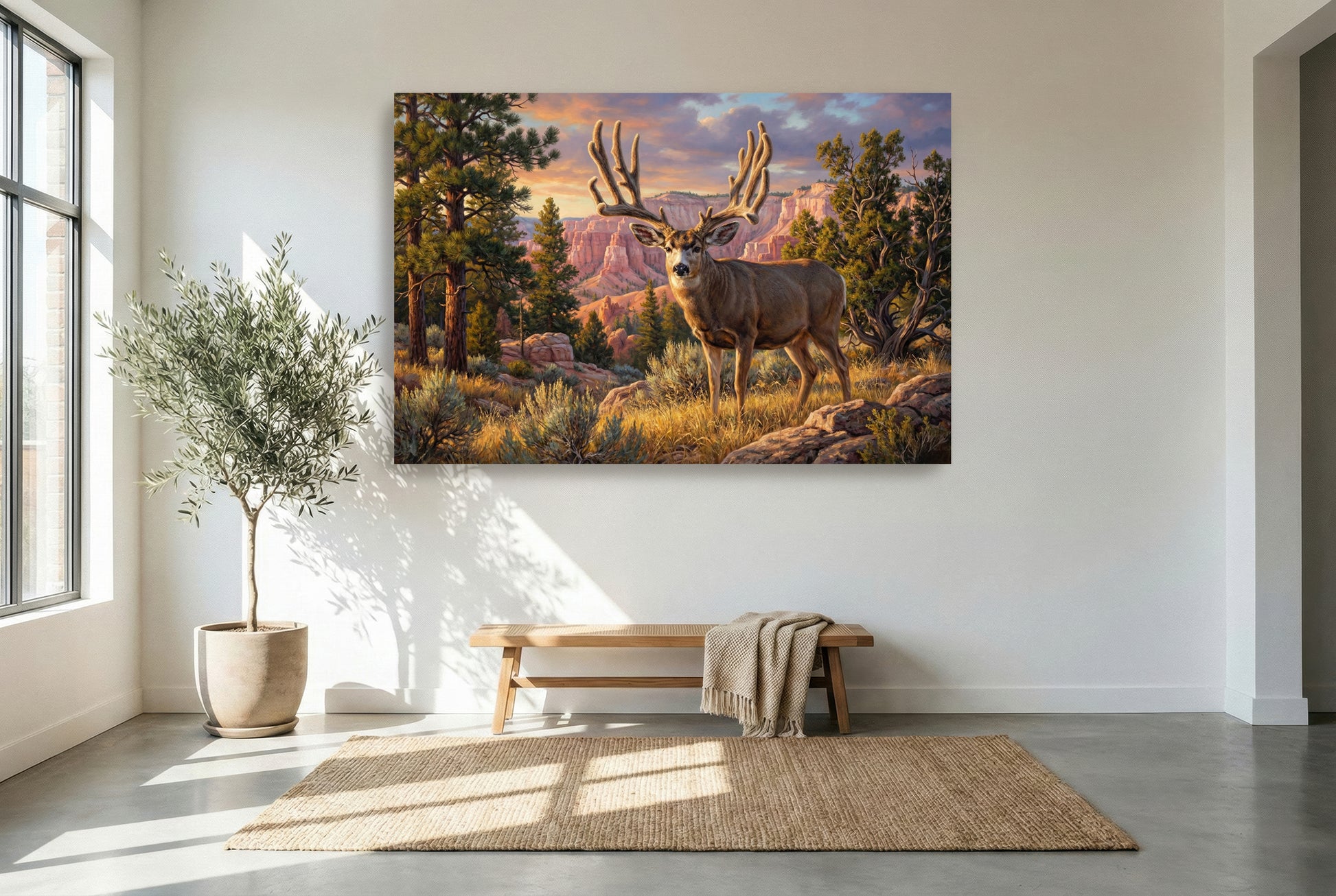Gallery wrapped canvas wildlife wall art of a historic muley crazy magazine cover buck mule deer