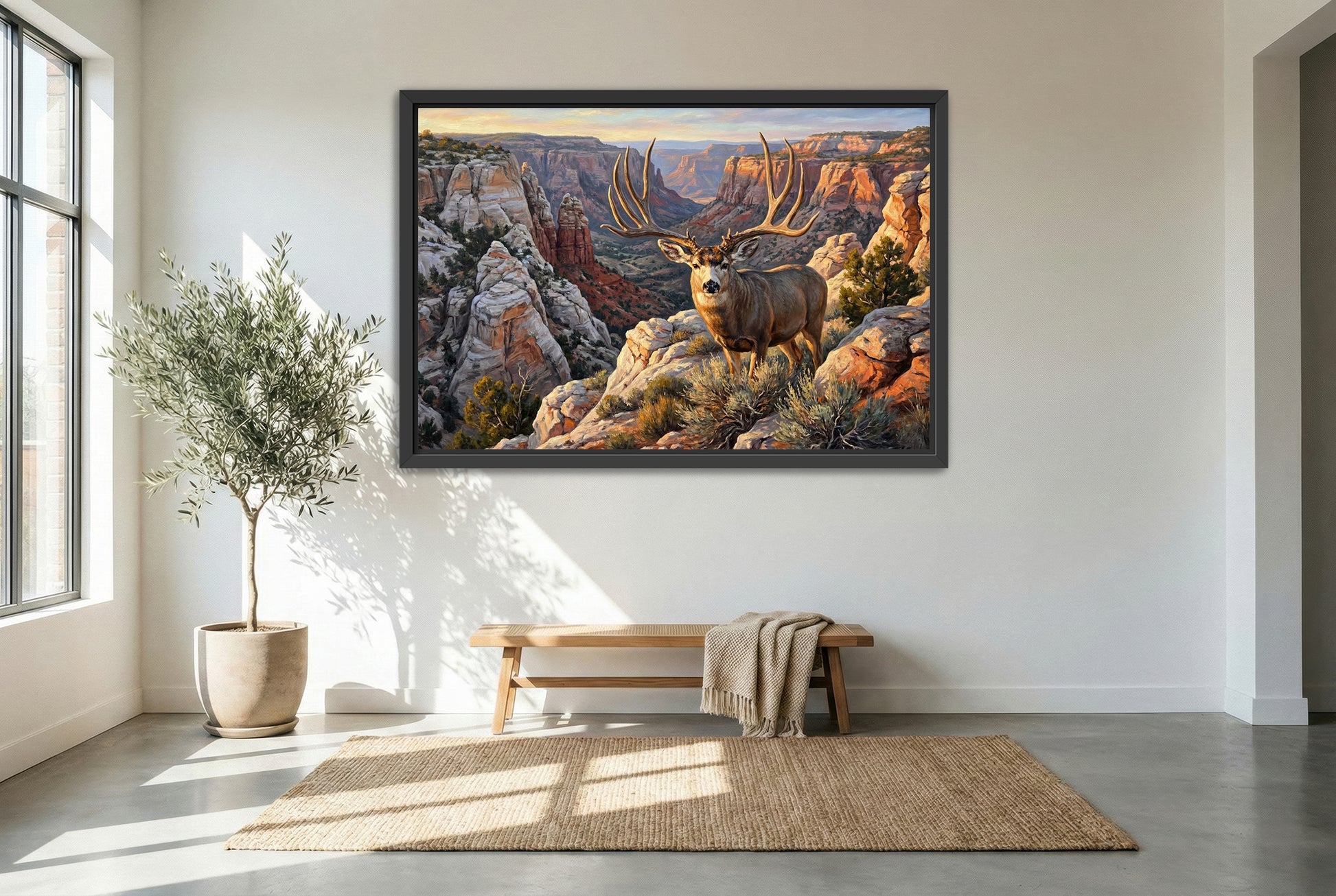 Black floating framed canvas print featuring the legendary Books Typical and Non-Typical B&C buck