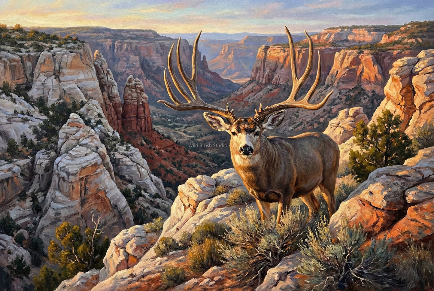 Books Typical and Non-Typical B&C legendary Arizona mule deer oil painting art print