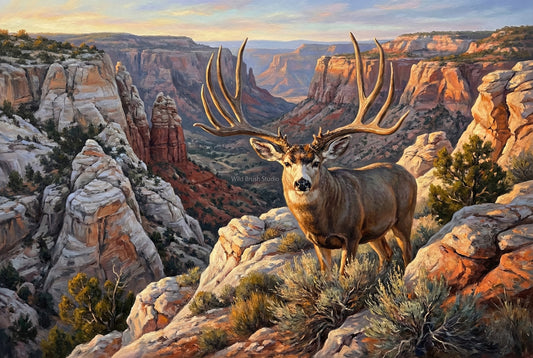 Books Typical and Non-Typical B&C legendary Arizona mule deer oil painting art print