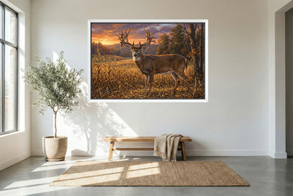white floating framed canvas art of the stephen tucker whitetail buck tennessee