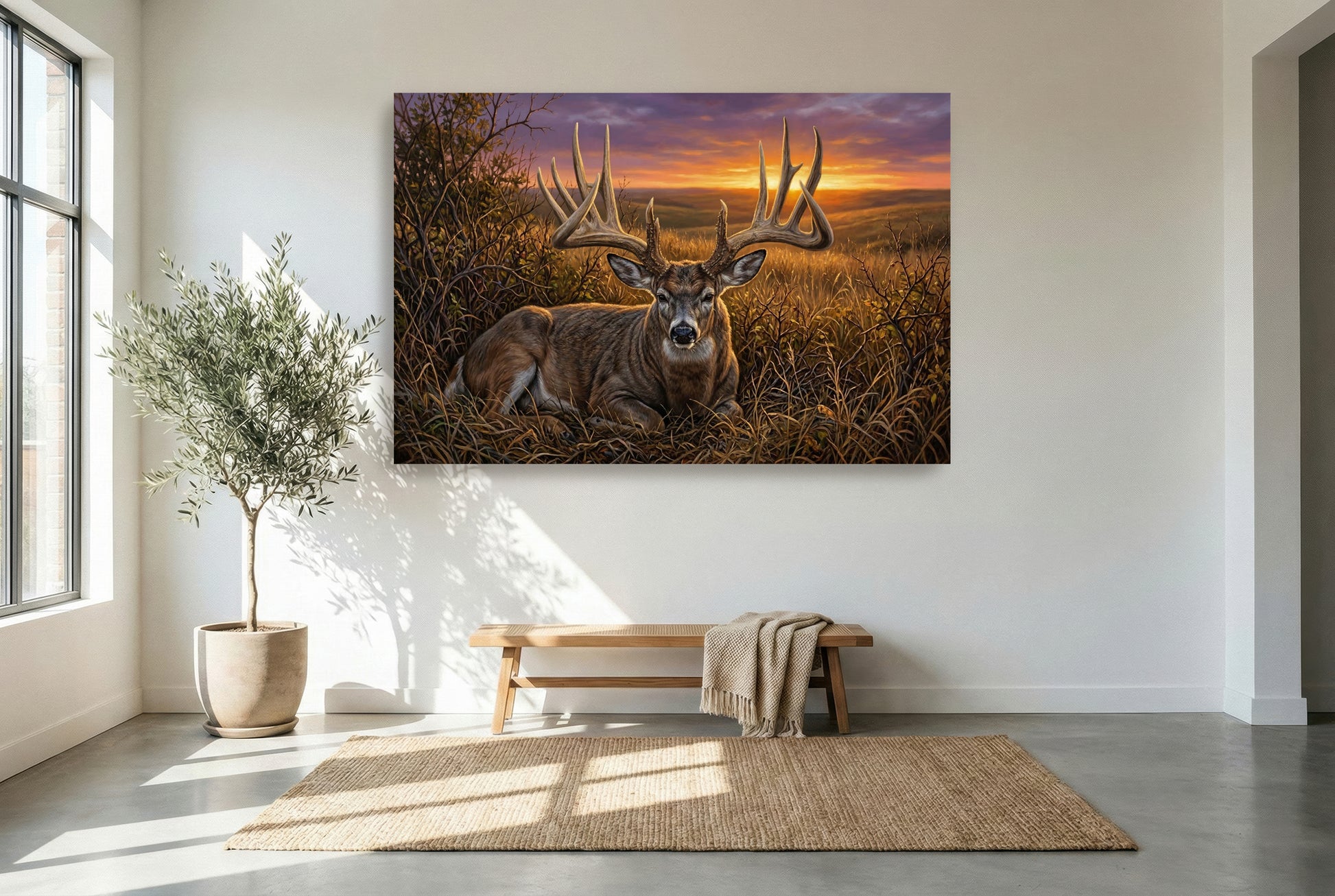 gallery wrapped canvas wildlife wall art of the famous general nebraska whitetail buck