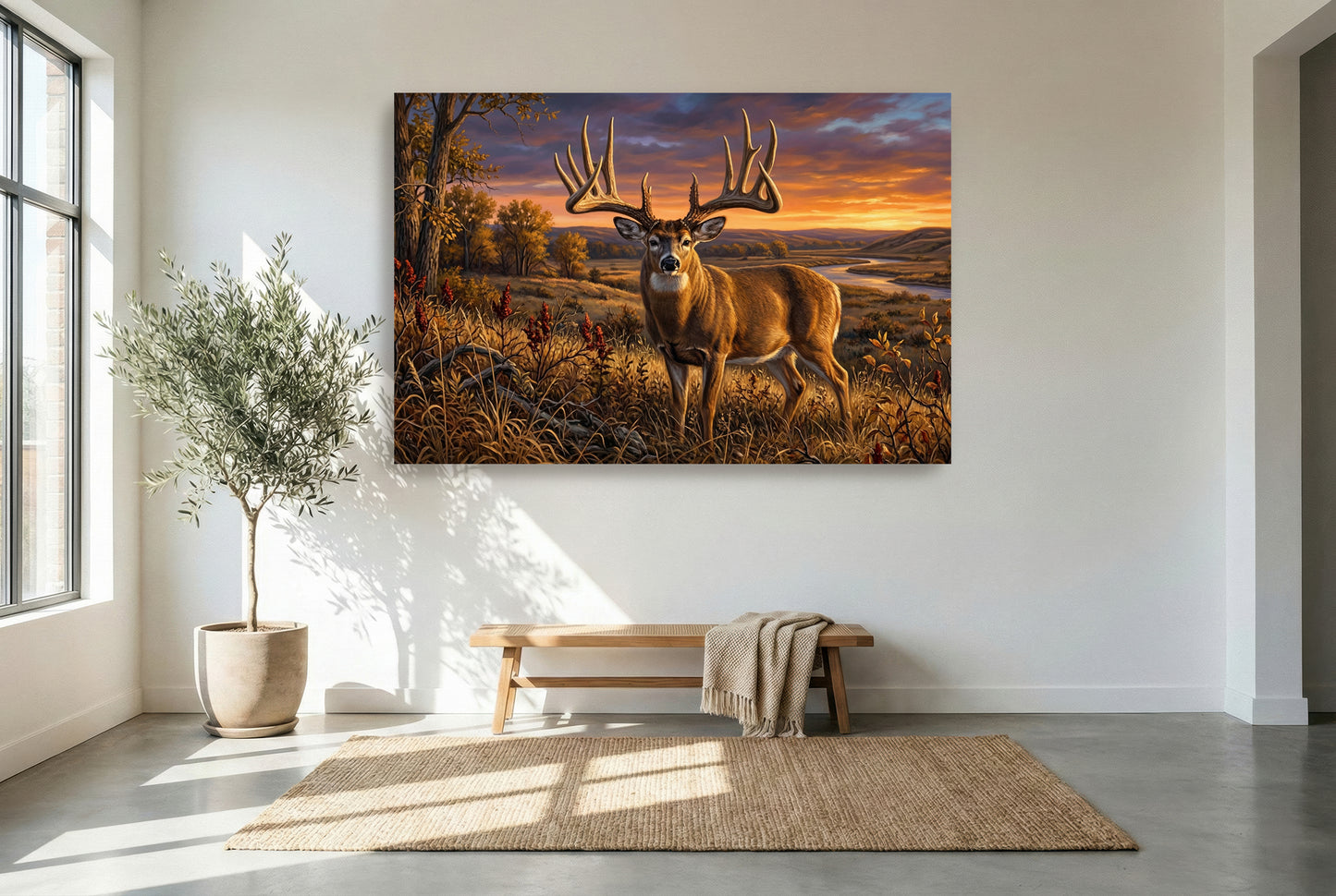 gallery wrapped canvas wildlife wall art of the general legendary nebraska whitetail buck