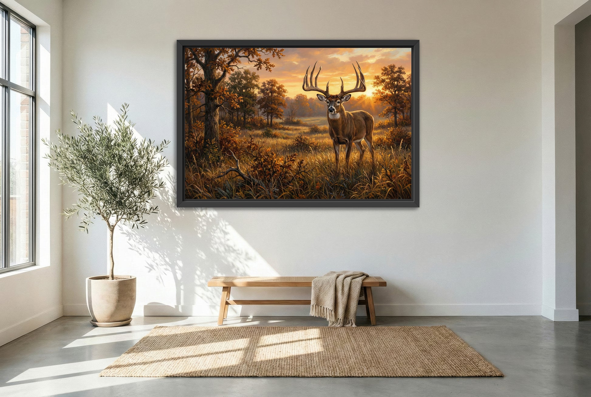 black floating framed canvas print featuring the missouri gibson whitetail buck