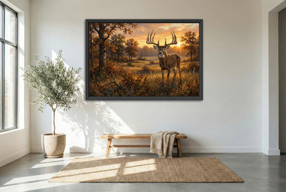 black floating framed canvas print featuring the missouri gibson whitetail buck