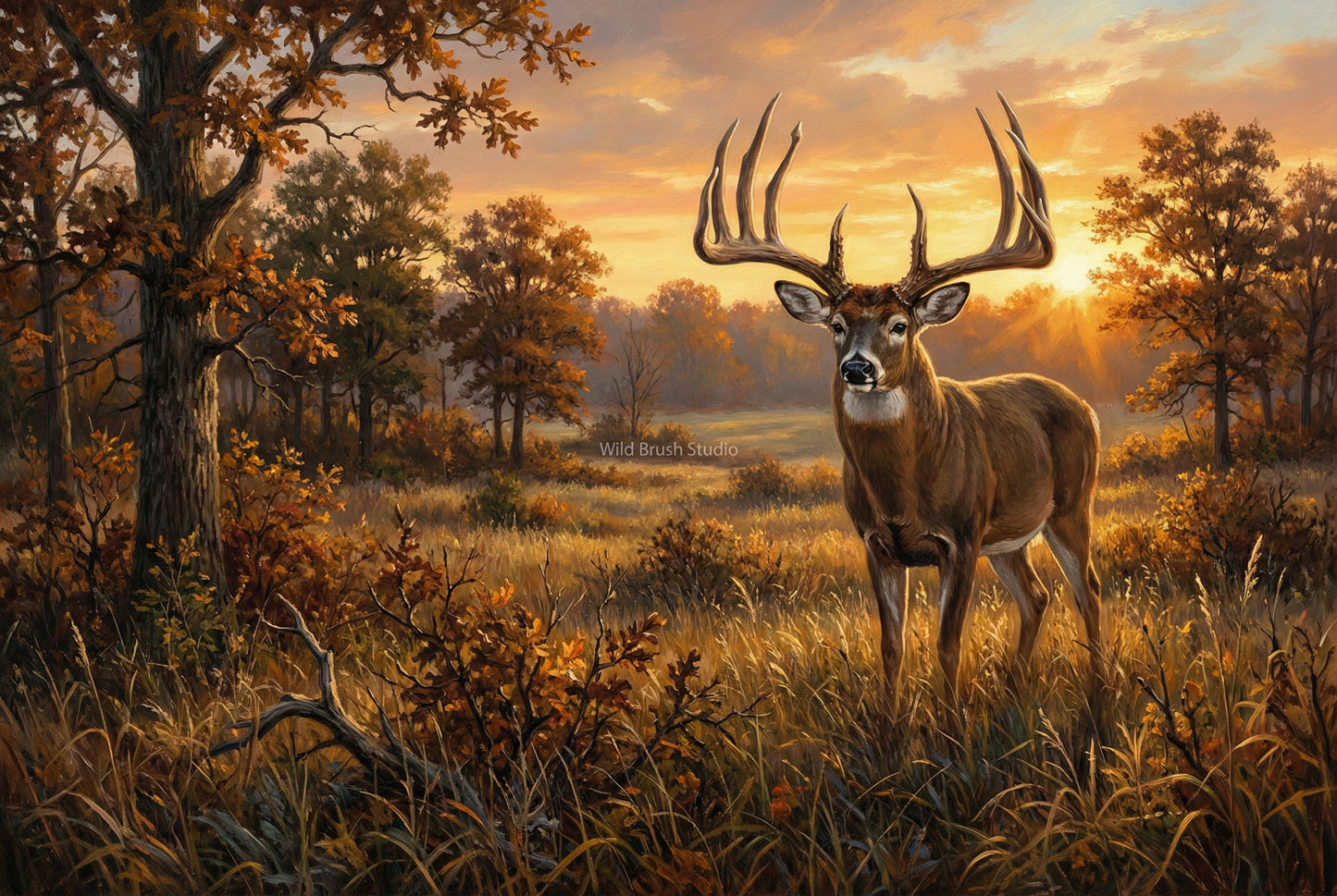 missouri gibson whitetail buck oil painting paper art print