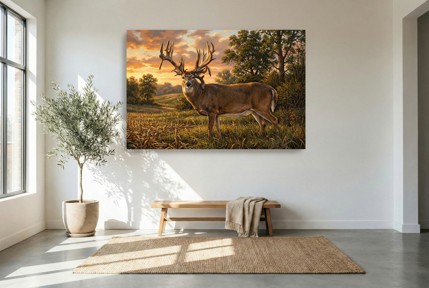 gallery wrapped canvas wildlife wall art of the lovstuen whitetail buck or the albia buck iowa