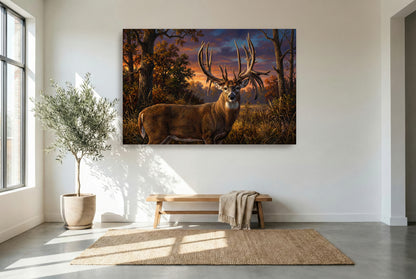 gallery wrapped canvas wildlife wall art of the luke brewster whitetail buck illinois