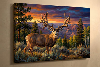 gallery wrapped canvas wildlife wall art of 306” world record mule deer sheds found on the kaibab plateau