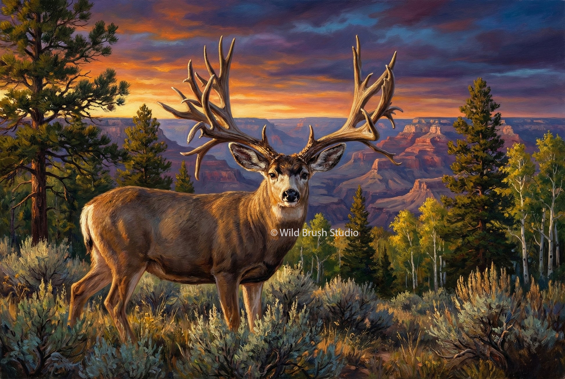 306” world record mule deer sheds found on the kaibab plateau oil painting paper art print